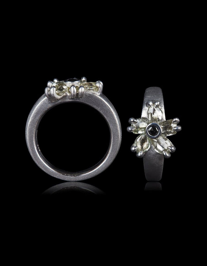 Timeless Flower Power Handcrafted White Gold Ring - 1.83 ct.