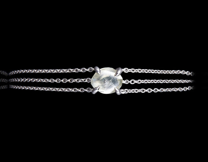 Edgy Contrast White Gold Bracelet