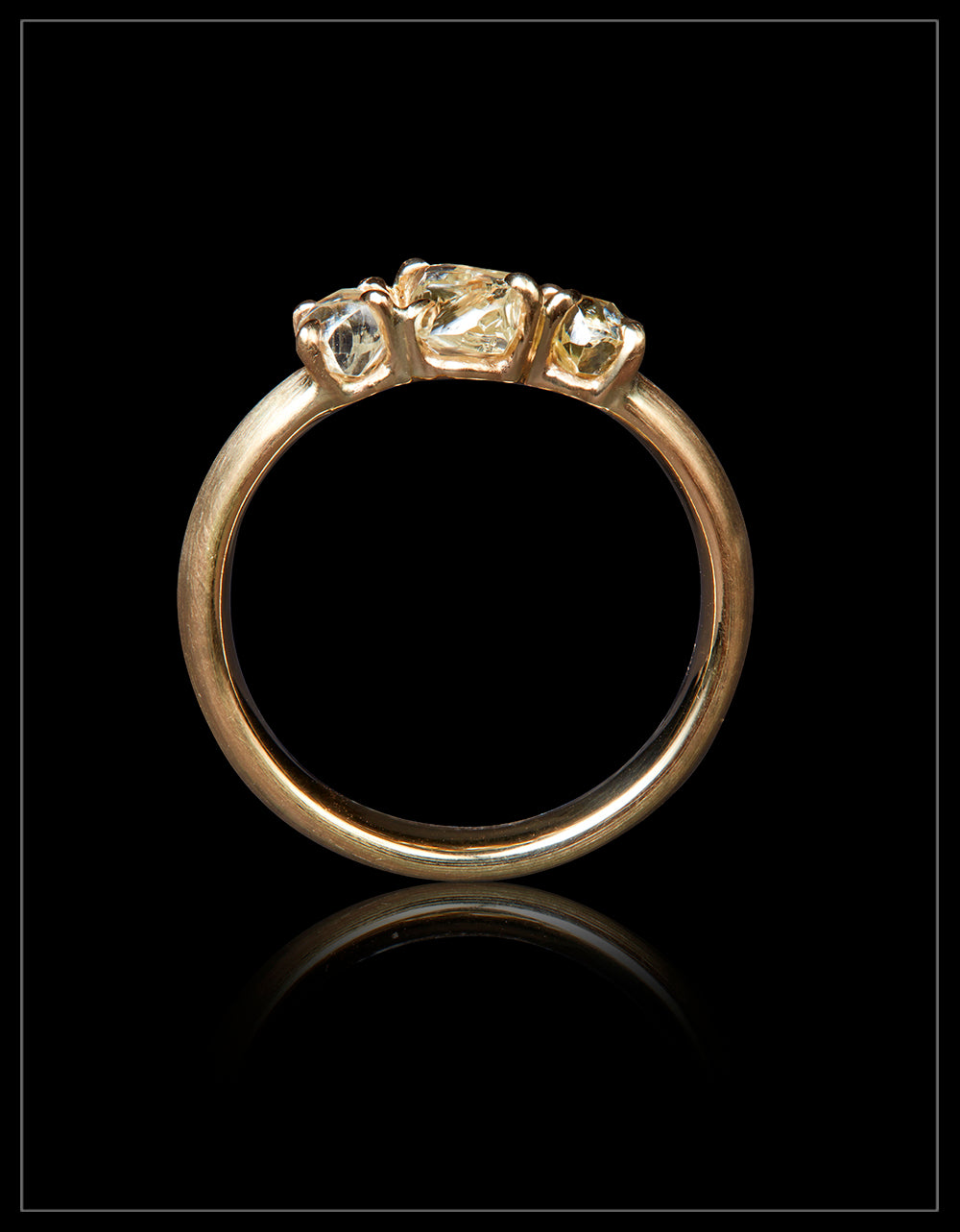 Three Raw in a Row Gold Ring – 2.02 ct.