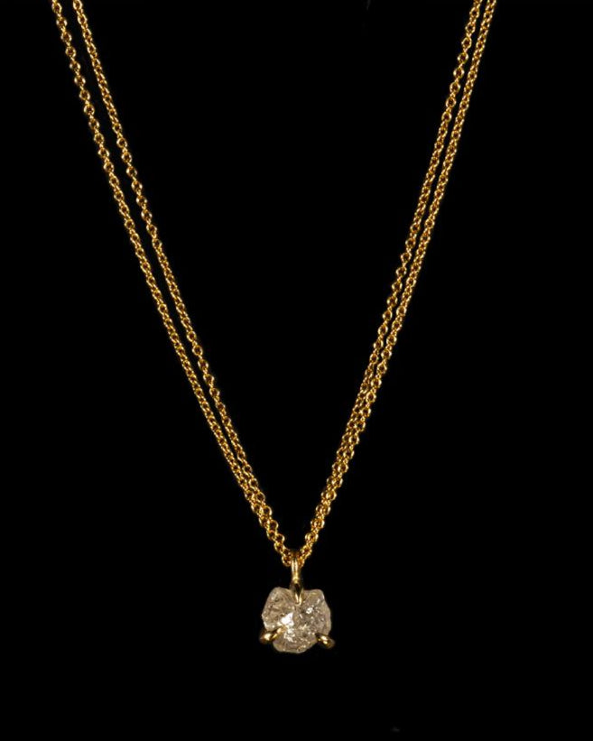 2.15 ct. - Naturlig Hjerteformet Diamanthalskæde