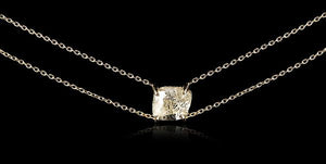 <strong>2.82 ct.</strong> Natural Rough diamond in 18K double gold necklace