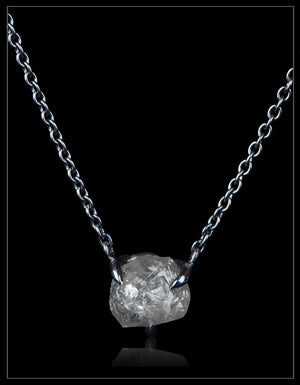 Edgy Raw Diamond Necklace – 2.97 ct.