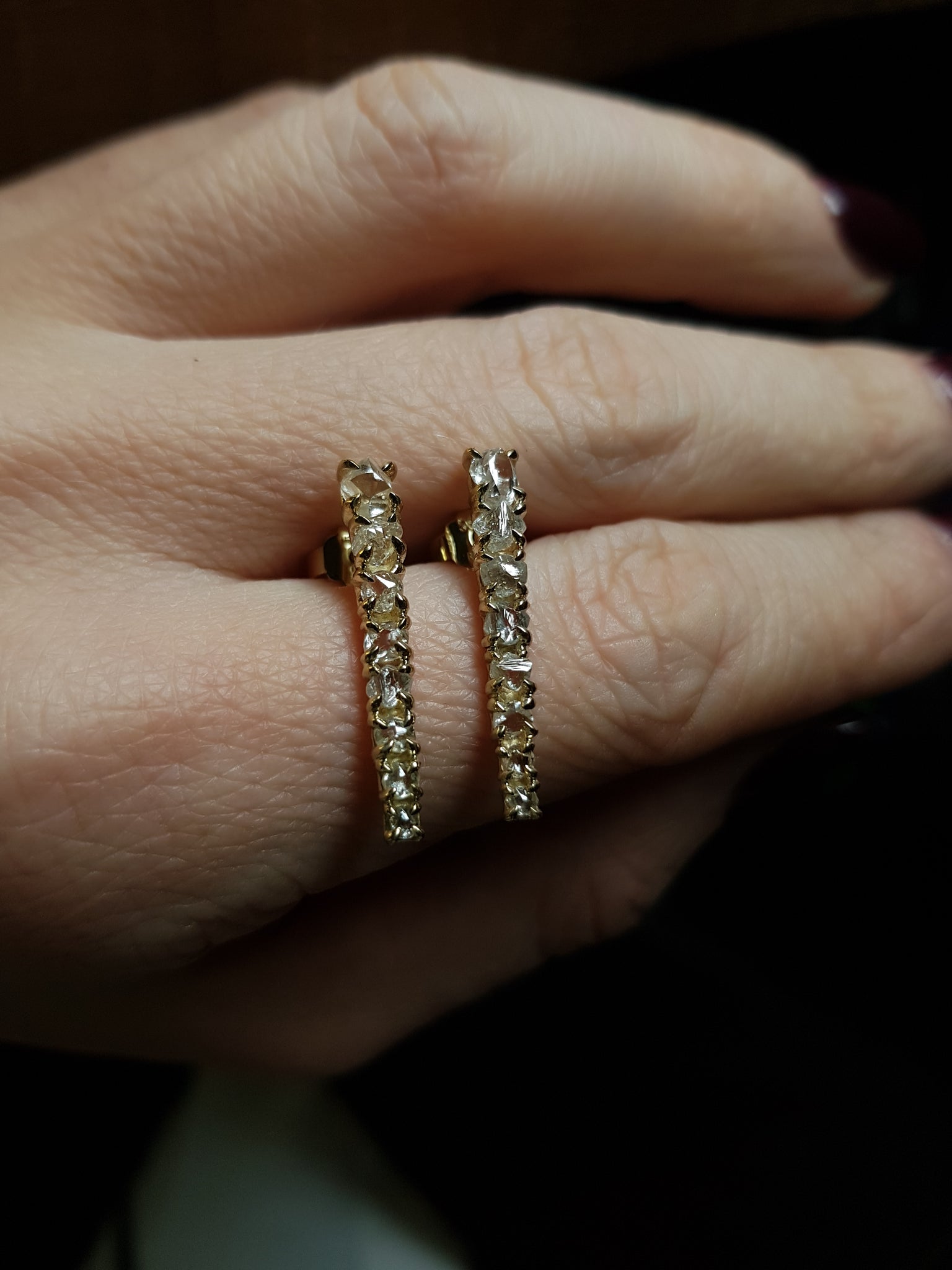 Raw Diamonds Icicle Gold Earrings – 2.48 ct.