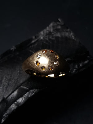 Embedded Raw Diamonds in Gold Ring – 0.42 ct.