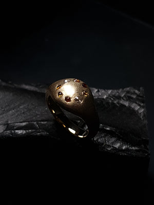 Embedded Raw Diamonds in Gold Ring – 0.42 ct.