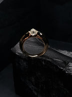 Raw Diamond in Glossy Gold Ring – 1.18 ct.