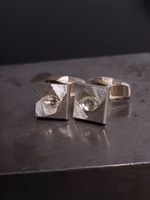 Raw Diamond Silver Cufflinks – 0.98 ct.