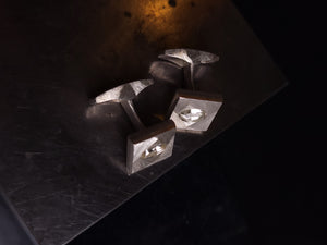 Raw Diamond Silver Cufflinks – 0.98 ct.