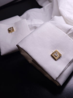 Semi-Stars Diamonds in Gold Cufflinks – 1.67 ct.
