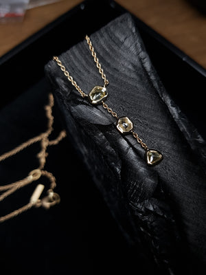 Rough Diamond Raindrops from South Africa in Gold Necklace – 0.89 ct.