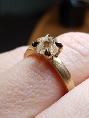 Raw Octahedron Diamond from Angola in Gold Ring – 1.24 ct.