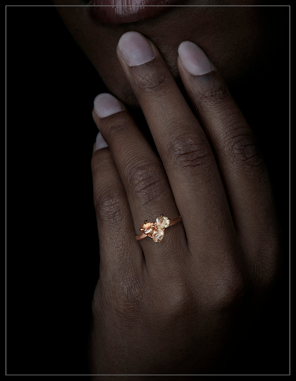 Faith, Hope and Love Rose Gold Cluster Ring - 3.03 ct.