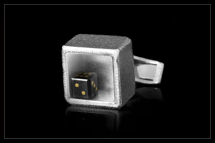 Black Diamond Dice White Gold Cufflinks - 2.89 ct.