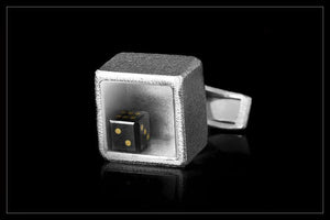 Black Diamond Dice White Gold Cufflinks - <strong>2.89 ct.</strong>