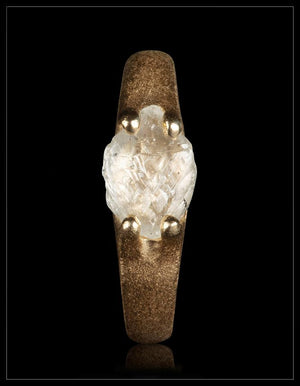 Natural Whitish Rough Diamond in 14K Handcrafted Gold Ring - <strong>1.98 ct.</strong>