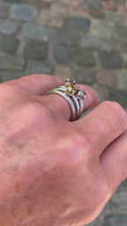 Three-in-one White Gold Ring with Intense Rough Diamonds - 2.56 ct.