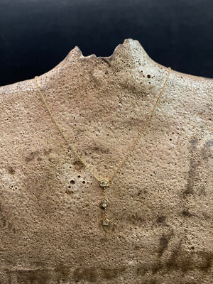 Rough Diamond Raindrops from South Africa in Gold Necklace – 0.89 ct.